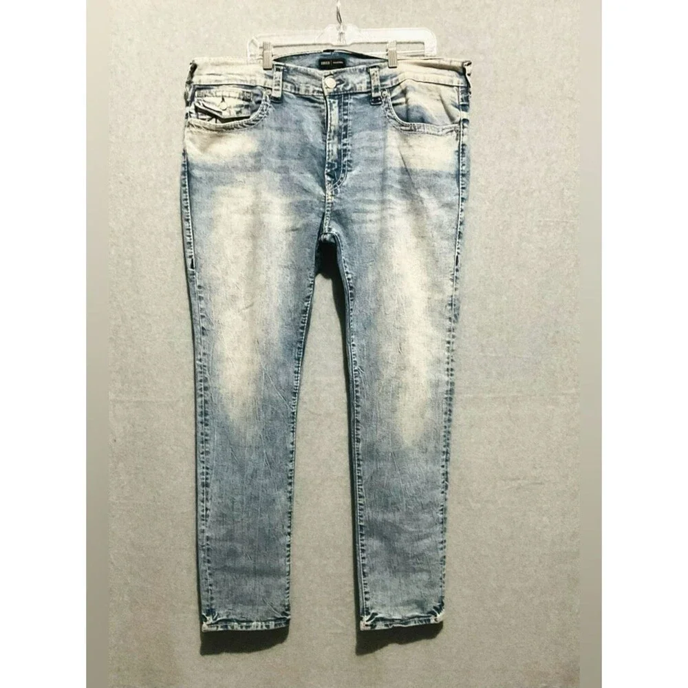 True Religion Rocco Relaxed Skinny Jeans Size 40 Light Acid Wash Denim